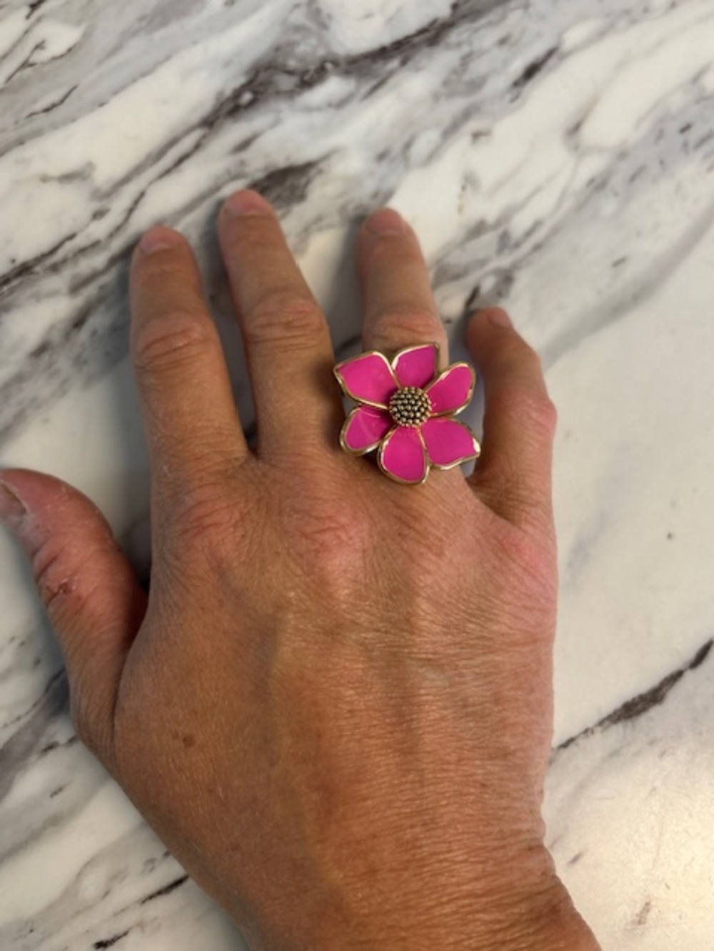 Kate Spade Pink Flower Ring Size 7